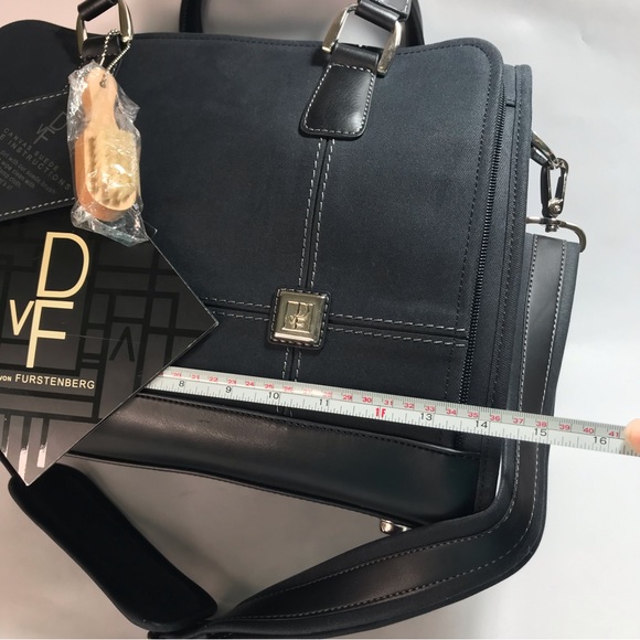 Diane Von Furstenberg Black Micro Suede Travel Carry-On Bag - Picture 14 of 16